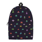 Pixel UFO Aliens Pattern Print Backpack