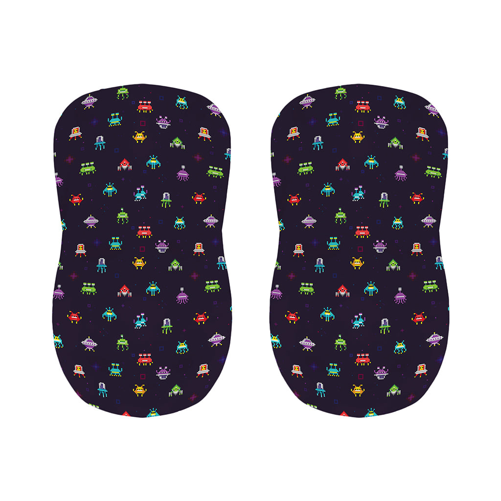 Pixel UFO Aliens Pattern Print Bar Stool Covers