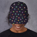 Pixel UFO Aliens Pattern Print Baseball Cap