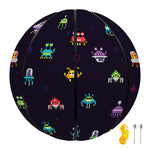 Pixel UFO Aliens Pattern Print Basketball