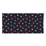 Pixel UFO Aliens Pattern Print Beach Towel