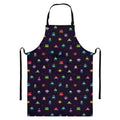 Pixel UFO Aliens Pattern Print Bib Apron With Pocket