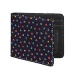Pixel UFO Aliens Pattern Print Bifold Wallet