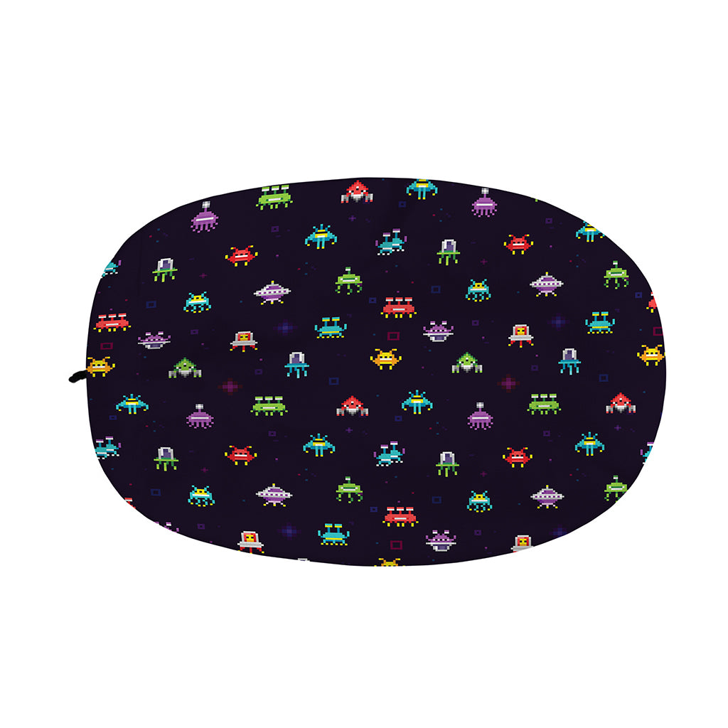 Pixel UFO Aliens Pattern Print Car Side Mirror Covers