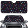 Pixel UFO Aliens Pattern Print Car Windshield Sun Shade