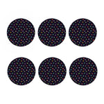 Pixel UFO Aliens Pattern Print Coaster Set