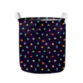 Pixel UFO Aliens Pattern Print Collapsible Laundry Basket