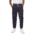 Pixel UFO Aliens Pattern Print Cotton Sweatpants