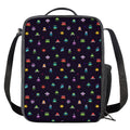 Pixel UFO Aliens Pattern Print Crossbody Lunch Bag