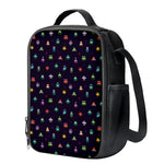 Pixel UFO Aliens Pattern Print Crossbody Lunch Bag