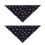 Pixel UFO Aliens Pattern Print Dog Bandana