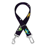 Pixel UFO Aliens Pattern Print Dog Seat Belt