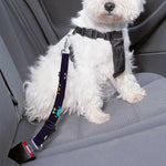 Pixel UFO Aliens Pattern Print Dog Seat Belt