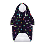 Pixel UFO Aliens Pattern Print Dog Zip Up Hoodie