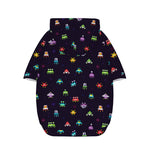 Pixel UFO Aliens Pattern Print Dog Zip Up Hoodie