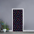 Pixel UFO Aliens Pattern Print Door Sticker