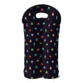 Pixel UFO Aliens Pattern Print Double Neoprene Wine Tote
