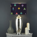 Pixel UFO Aliens Pattern Print Drum Lamp Shade