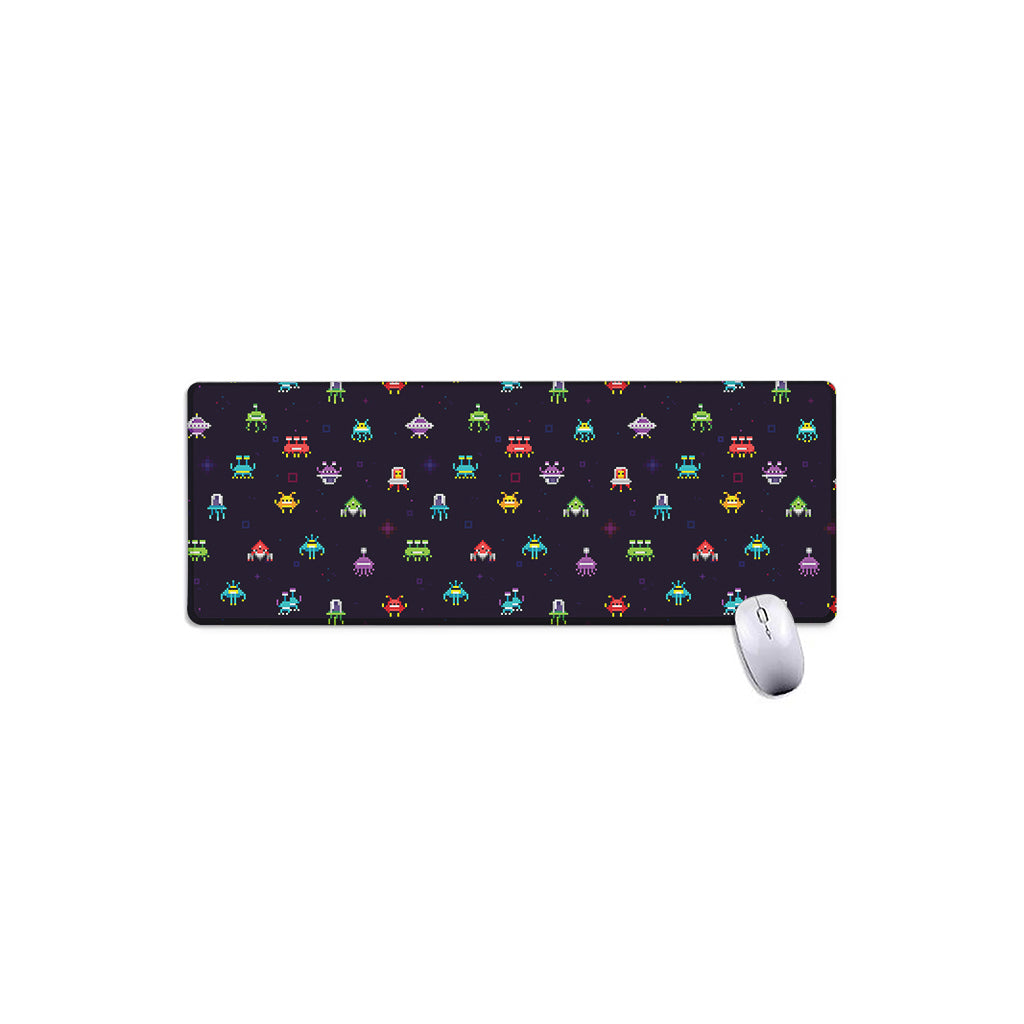 Pixel UFO Aliens Pattern Print Extended Mouse Pad