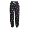 Pixel UFO Aliens Pattern Print Fleece Lined Knit Pants