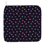 Pixel UFO Aliens Pattern Print Hand Towel