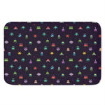 Pixel UFO Aliens Pattern Print Indoor Door Mat