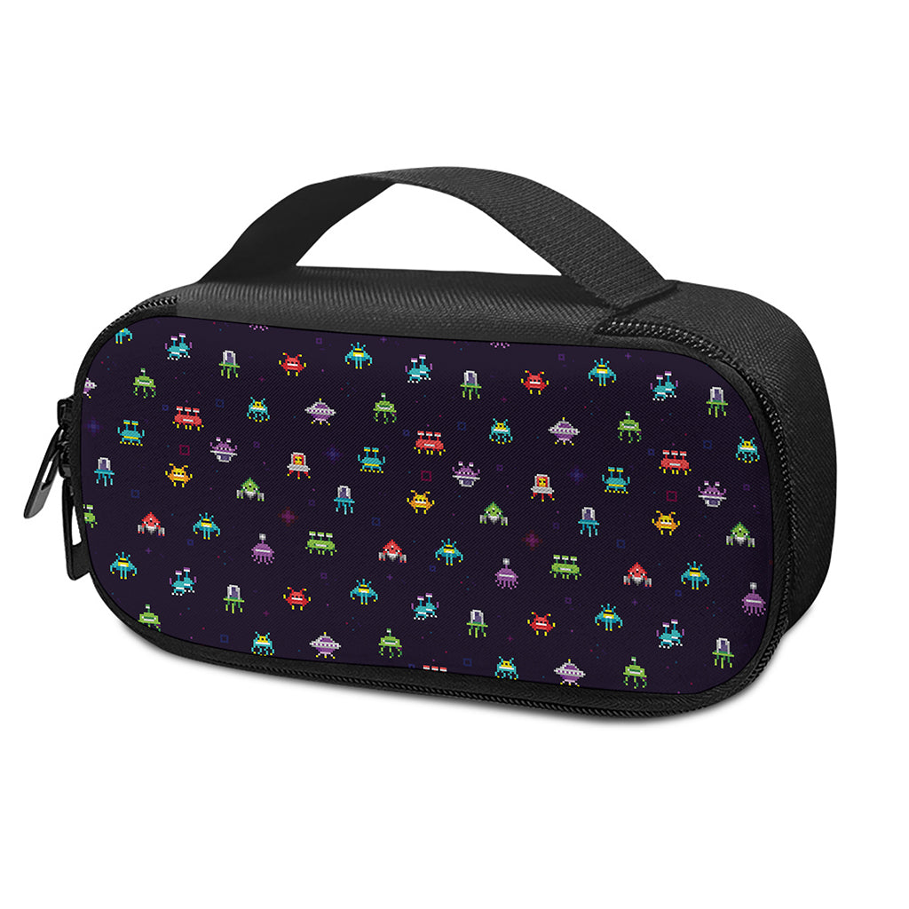 Pixel UFO Aliens Pattern Print Insulin Cooler Travel Case