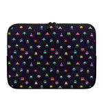 Pixel UFO Aliens Pattern Print Laptop Sleeve