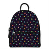 Pixel UFO Aliens Pattern Print Leather Backpack