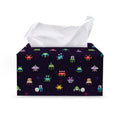 Pixel UFO Aliens Pattern Print Leather Tissue Box Cover