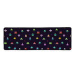 Pixel UFO Aliens Pattern Print Long Kitchen Mat