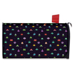 Pixel UFO Aliens Pattern Print Mailbox Cover