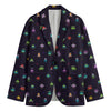 Pixel UFO Aliens Pattern Print Men's Blazer