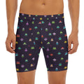 Pixel UFO Aliens Pattern Print Men's Long Boxer Briefs