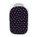 Pixel UFO Aliens Pattern Print Mesh Laundry Hamper