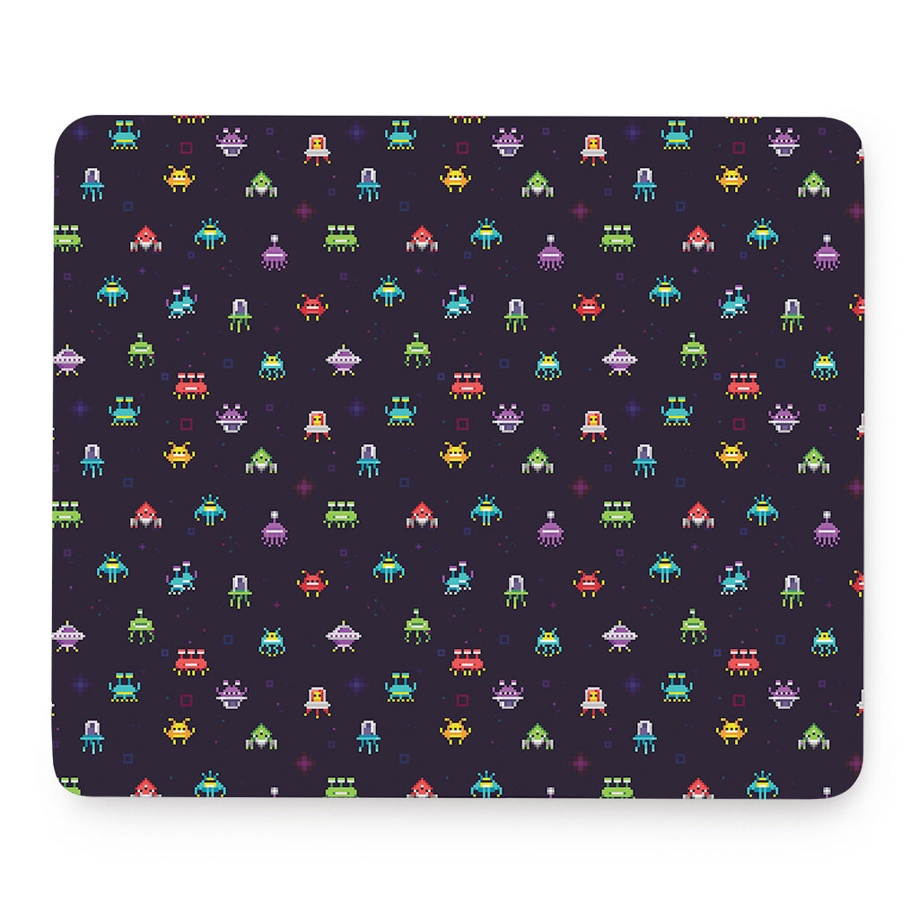 Pixel UFO Aliens Pattern Print Mouse Pad
