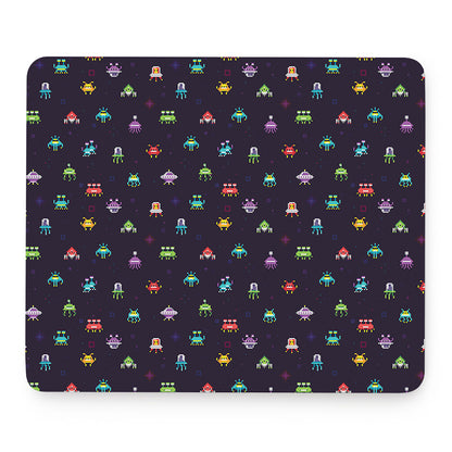 Pixel UFO Aliens Pattern Print Mouse Pad
