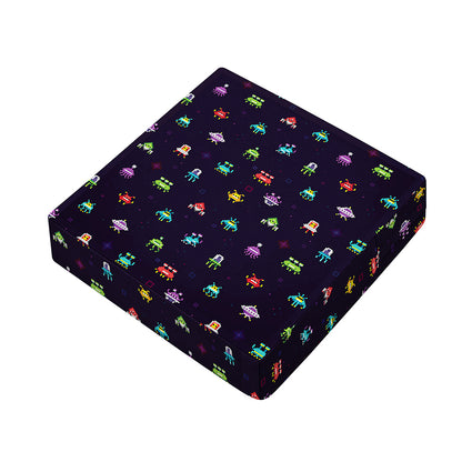 Pixel UFO Aliens Pattern Print Outdoor Seat Cushion Cover