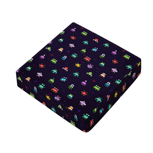 Pixel UFO Aliens Pattern Print Outdoor Seat Cushion Cover