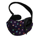 Pixel UFO Aliens Pattern Print Pet Sling Carrier