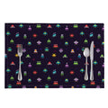 Pixel UFO Aliens Pattern Print Placemat