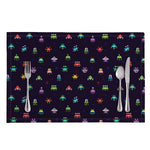 Pixel UFO Aliens Pattern Print Placemat