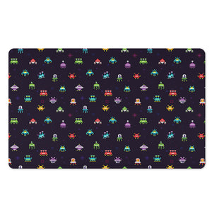 Pixel UFO Aliens Pattern Print Polyester Doormat