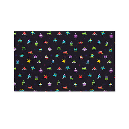 Pixel UFO Aliens Pattern Print Polyester Flag
