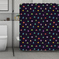 Pixel UFO Aliens Pattern Print Polyester Shower Curtain