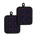Pixel UFO Aliens Pattern Print Pot Holders