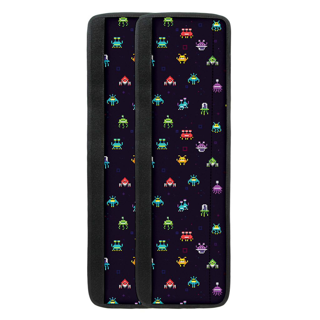 Pixel UFO Aliens Pattern Print Refrigerator Handle Covers