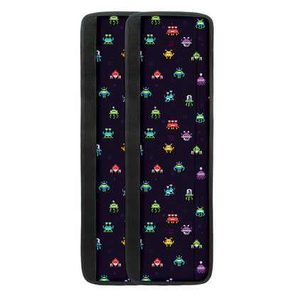 Pixel UFO Aliens Pattern Print Refrigerator Handle Covers
