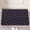 Pixel UFO Aliens Pattern Print Rubber Doormat