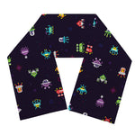Pixel UFO Aliens Pattern Print Scarf